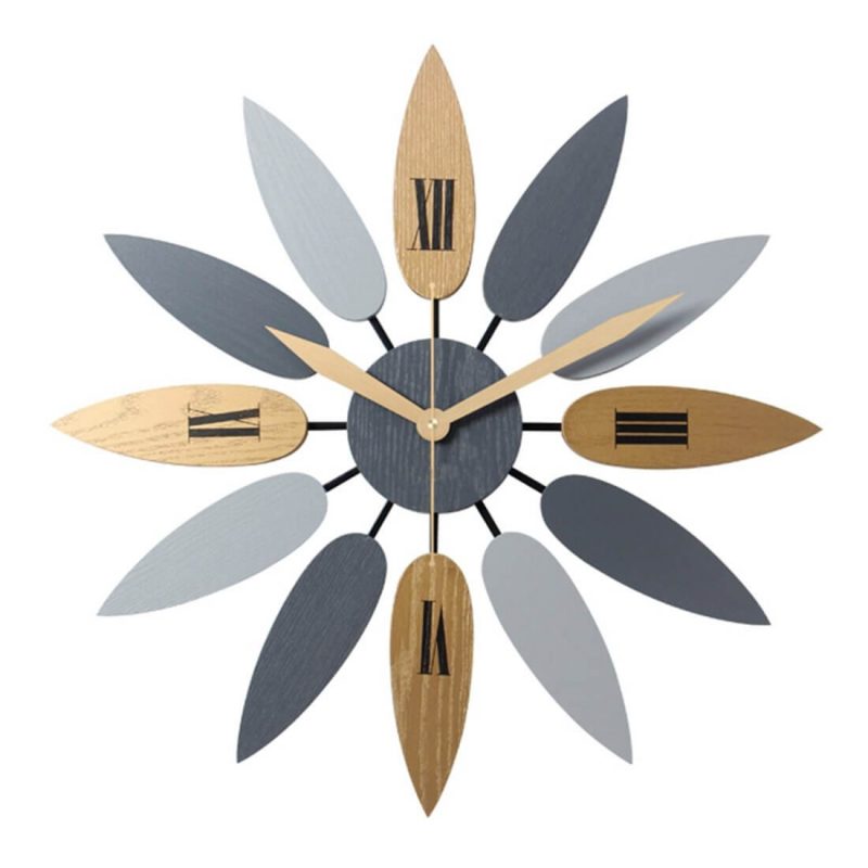 horloge murale design nordique bleu