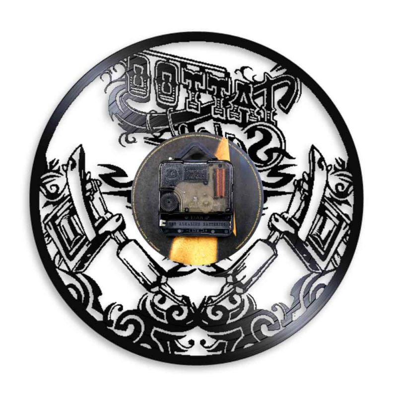 horloge murale design tattoo vinyle arriere