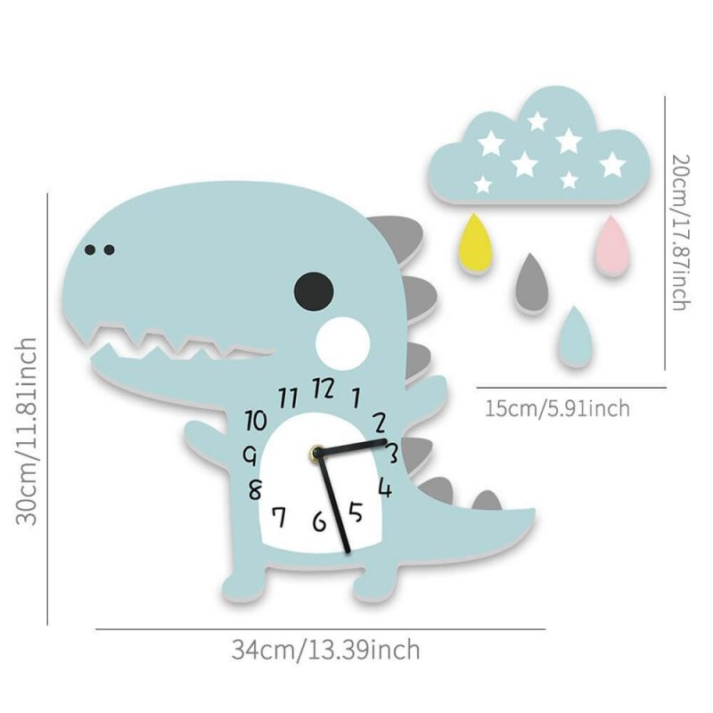horloge murale enfant dinosaure diametre