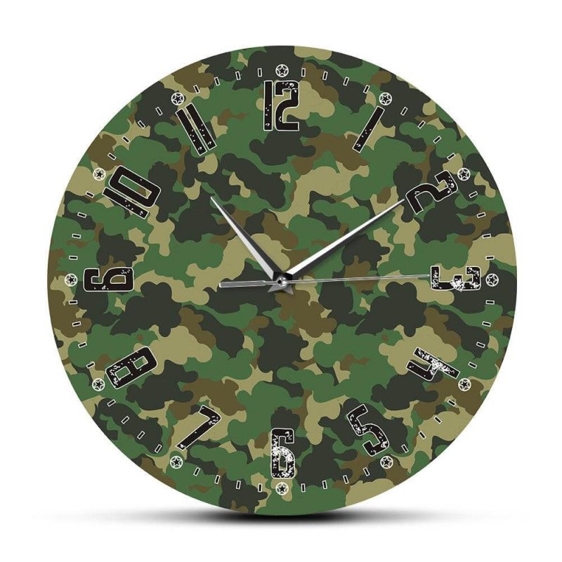 horloge murale militaire verte