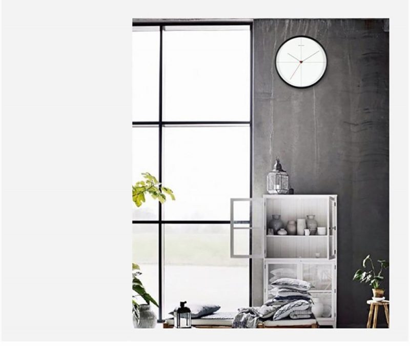 horloge murale scandinave classique noire et blanche chambre
