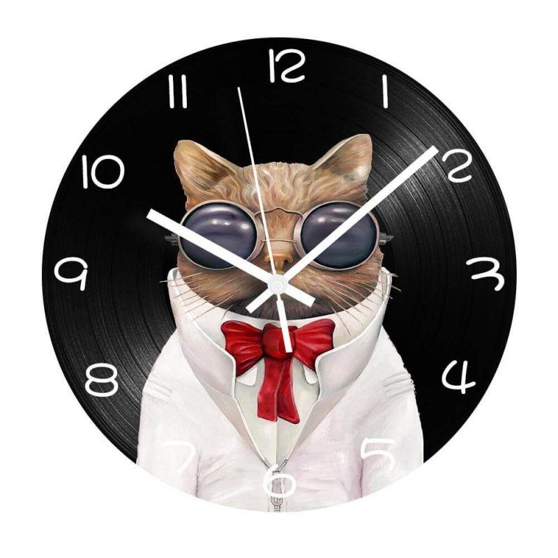 horloge murale vintage chat