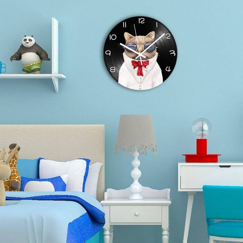 horloge murale vintage chat noir chambre