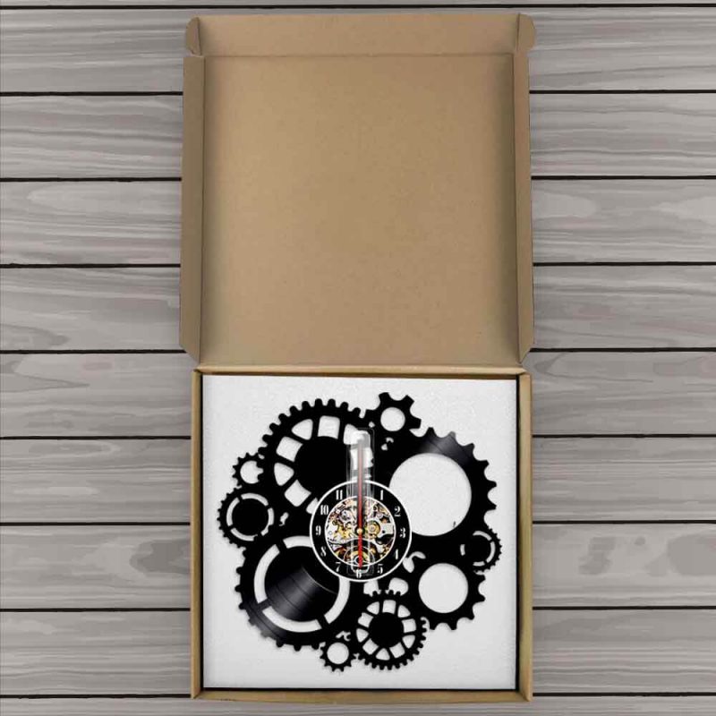 horloge murale vinyle engrenage mobile paquet