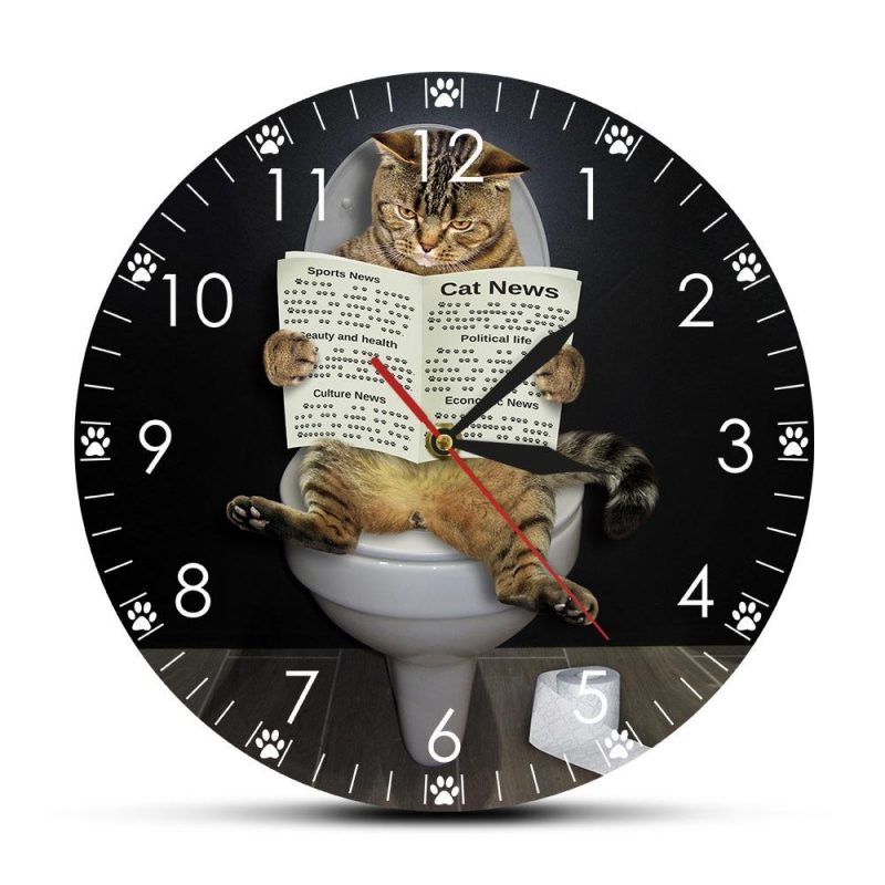 horloge originale chat au toilette 27