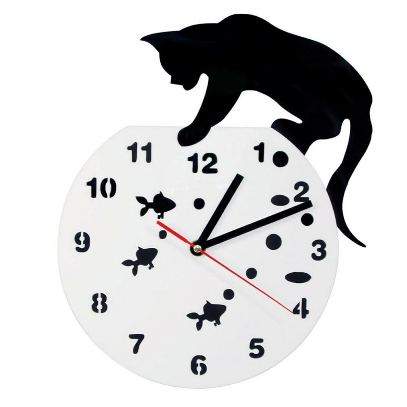 horloge originale chat sur l aquarium 28