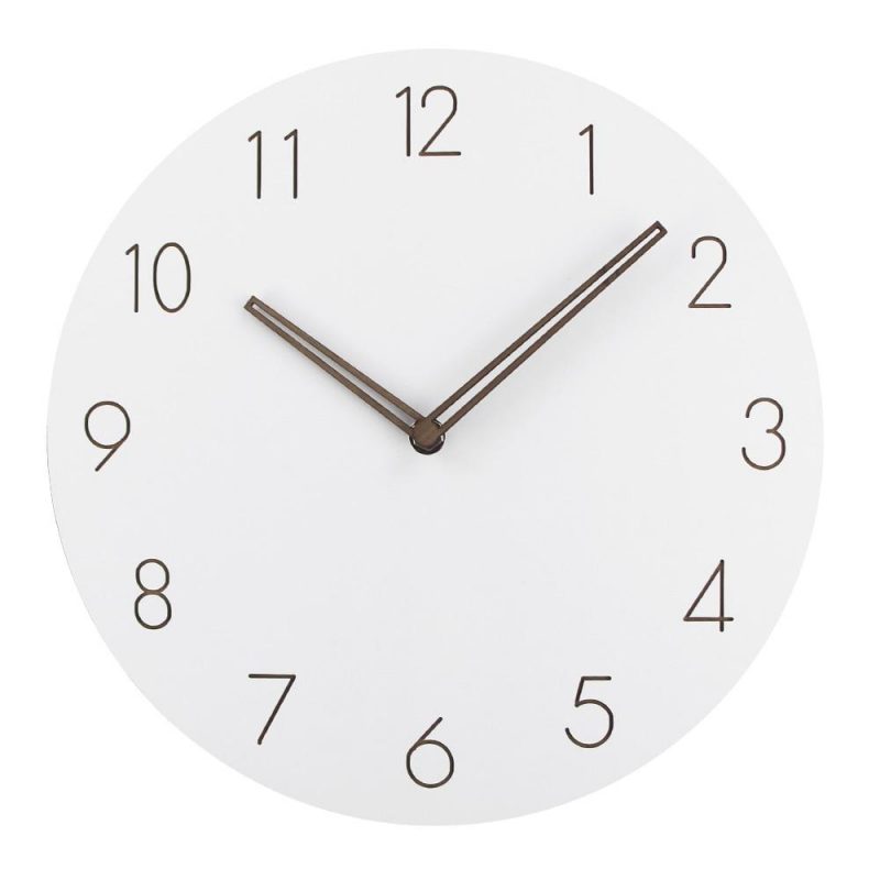 horloge scandinave bois blanc 6