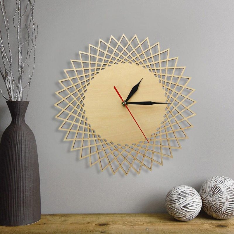horloge scandinave bois design salon originale