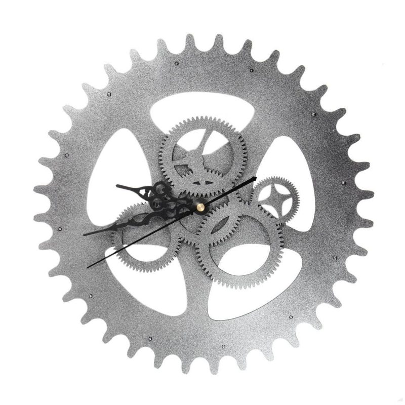 horloge steampunk roue argentee 9