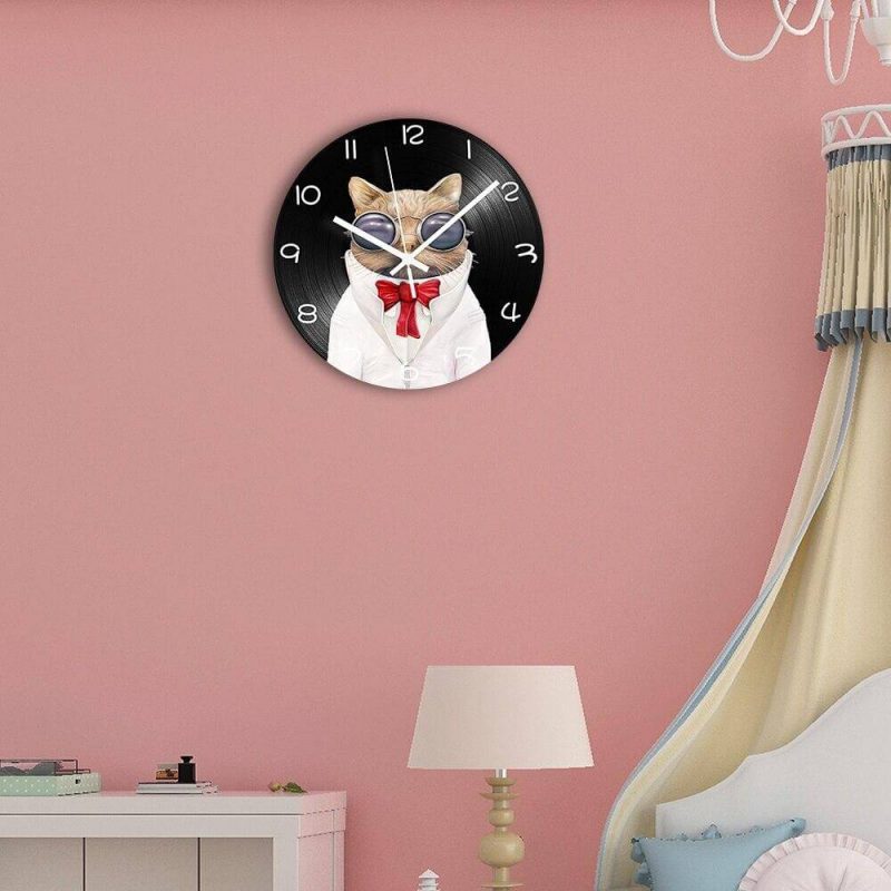 horloge vintage chat noir chambre