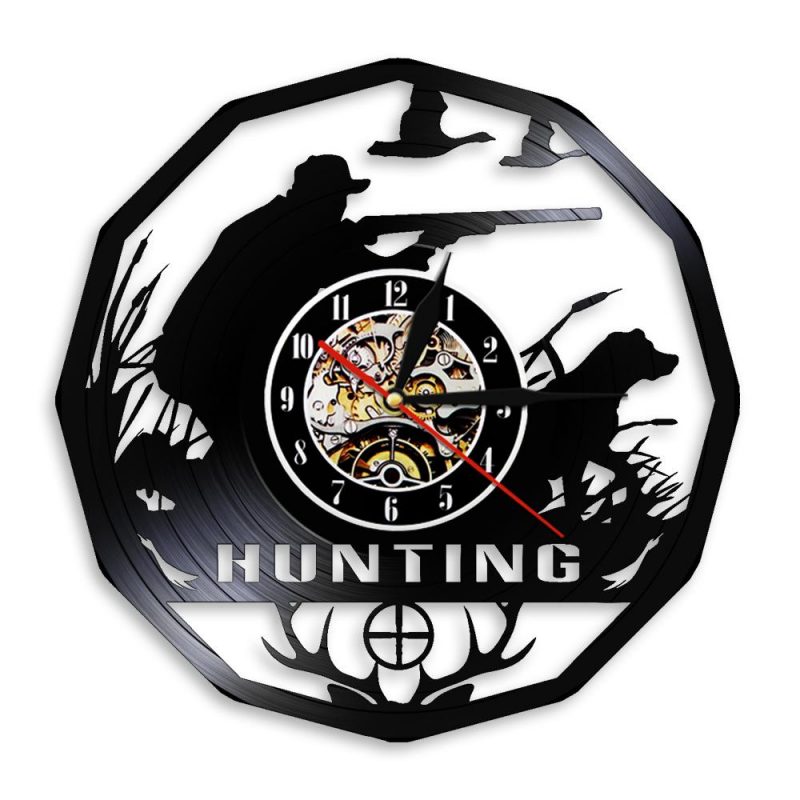 horloge vinyle chasseur de cerf 1