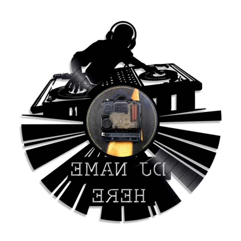 horloge vinyle dj quartz arriere