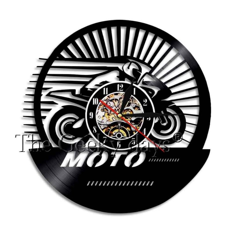 horloge vinyle moto de course 9