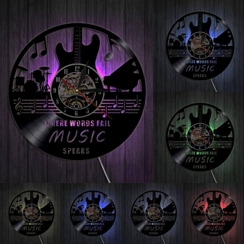horloge vinyle murale musique