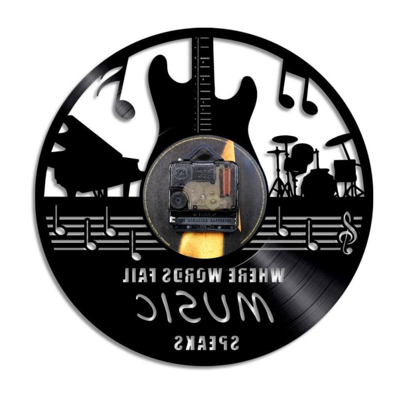 horloge vinyle musique back