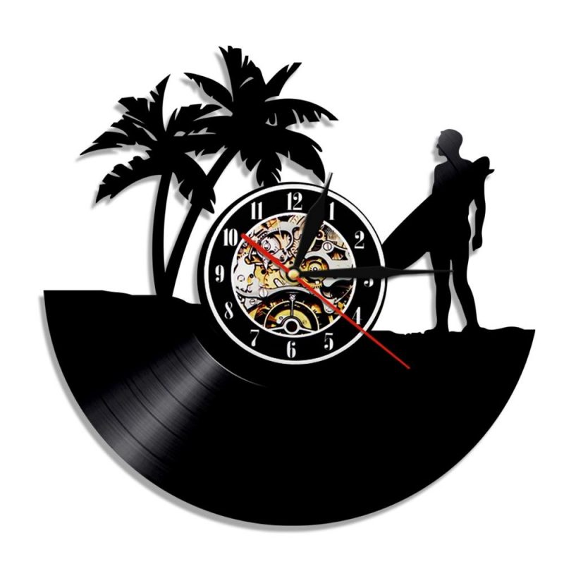 horloge vinyle surfeur hawaii 6