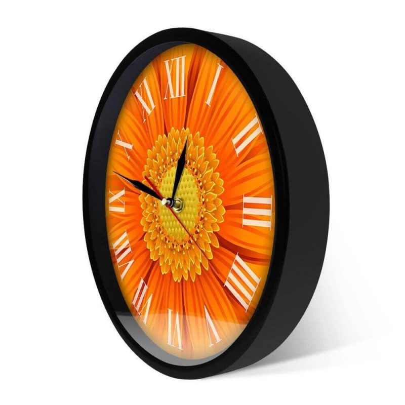horloge cadran design orange