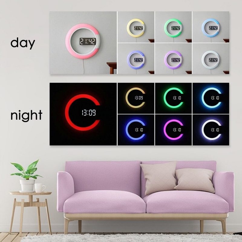 horloge design murale led blanc