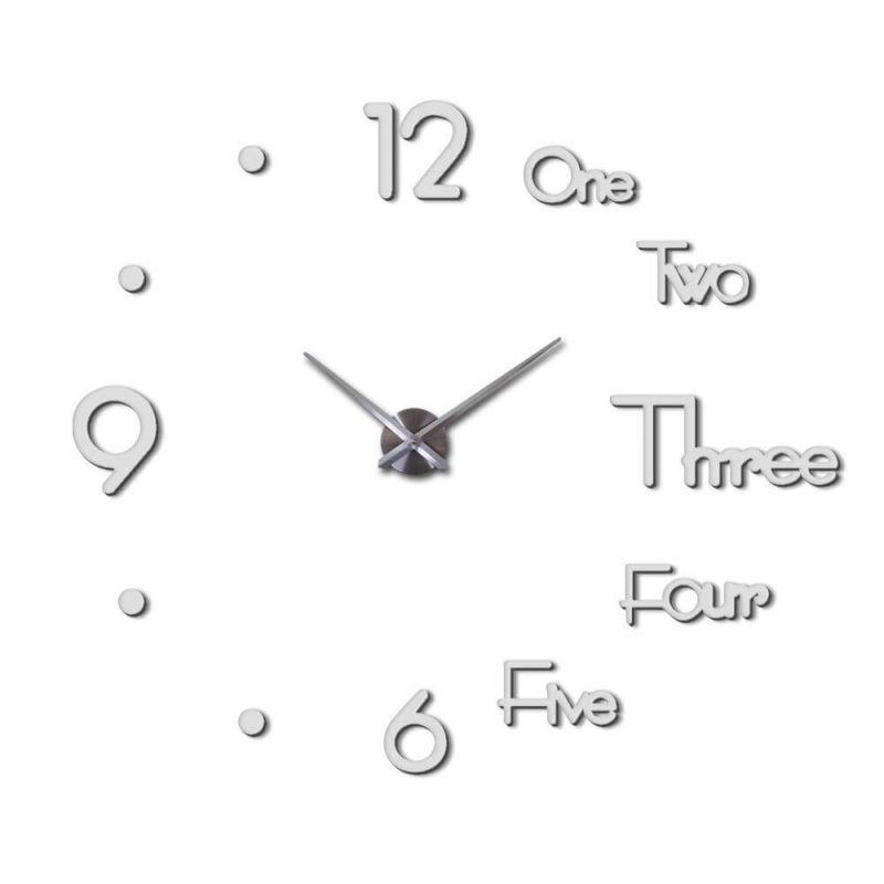 horloge murale 3D Design Argente