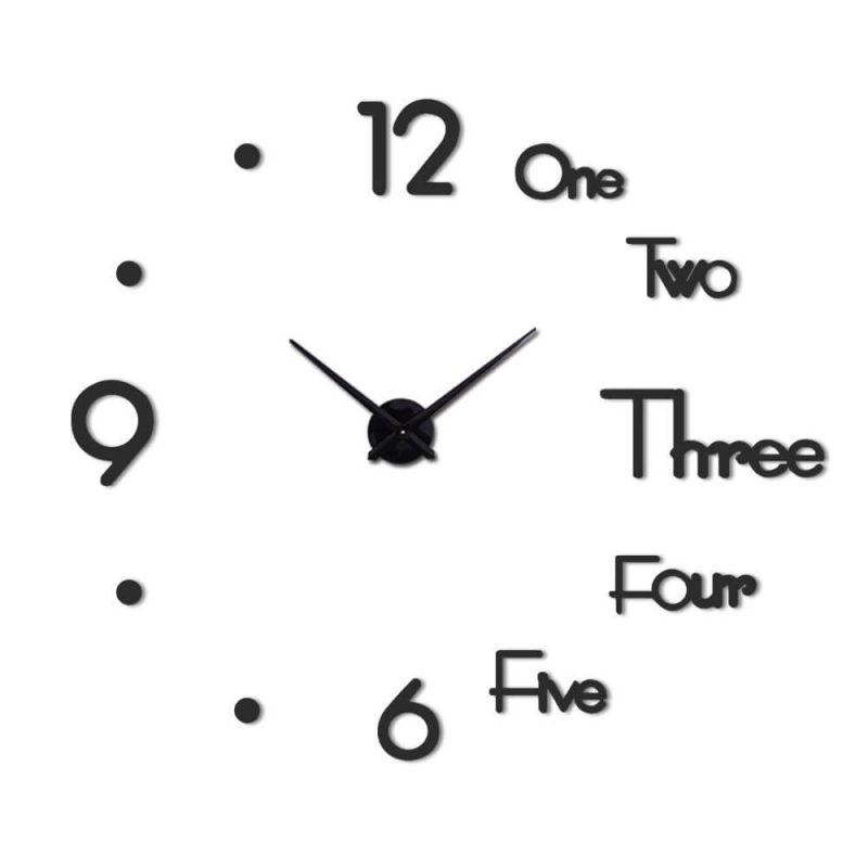 horloge murale 3D Design Noir