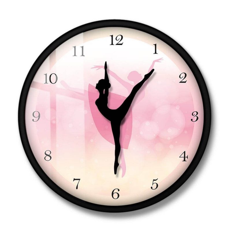 horloge murale animee danseuse de ballet avec cadran