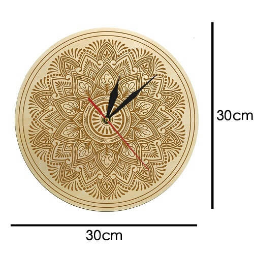 horloge murale bois boheme chic diametre 30 cm