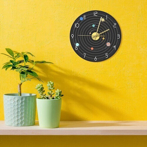 horloge murale bois boheme chic diametre 30 cm cuisne quartz