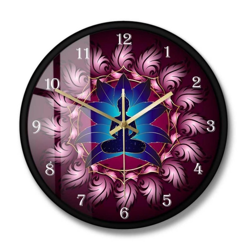 horloge murale bouddha avec cadran
