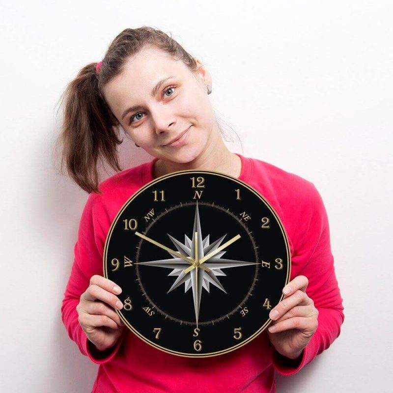 horloge murale boussole Marine decorative