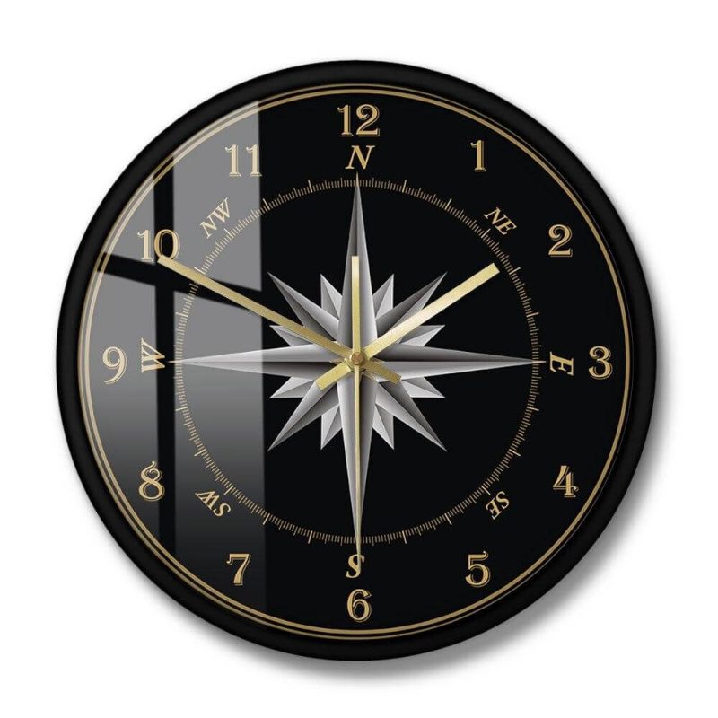 horloge murale boussole avec cadran