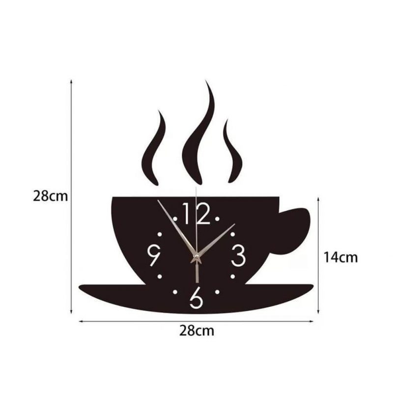 horloge murale cuisine autocollante cafe dimension