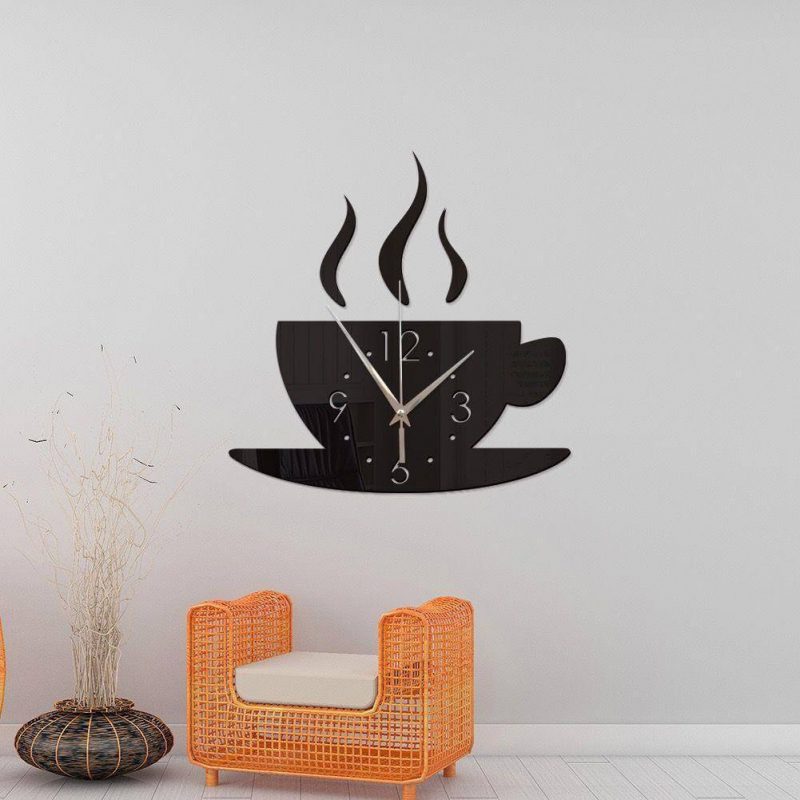horloge murale cuisine autocollante cafe salon stickers