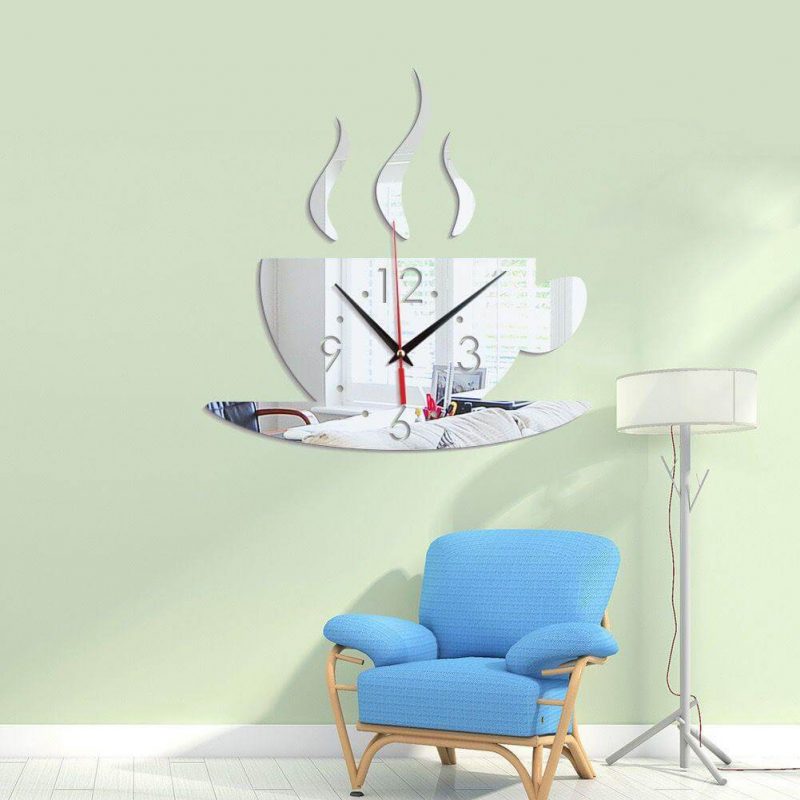 horloge murale cuisine autocollante cafe stickers