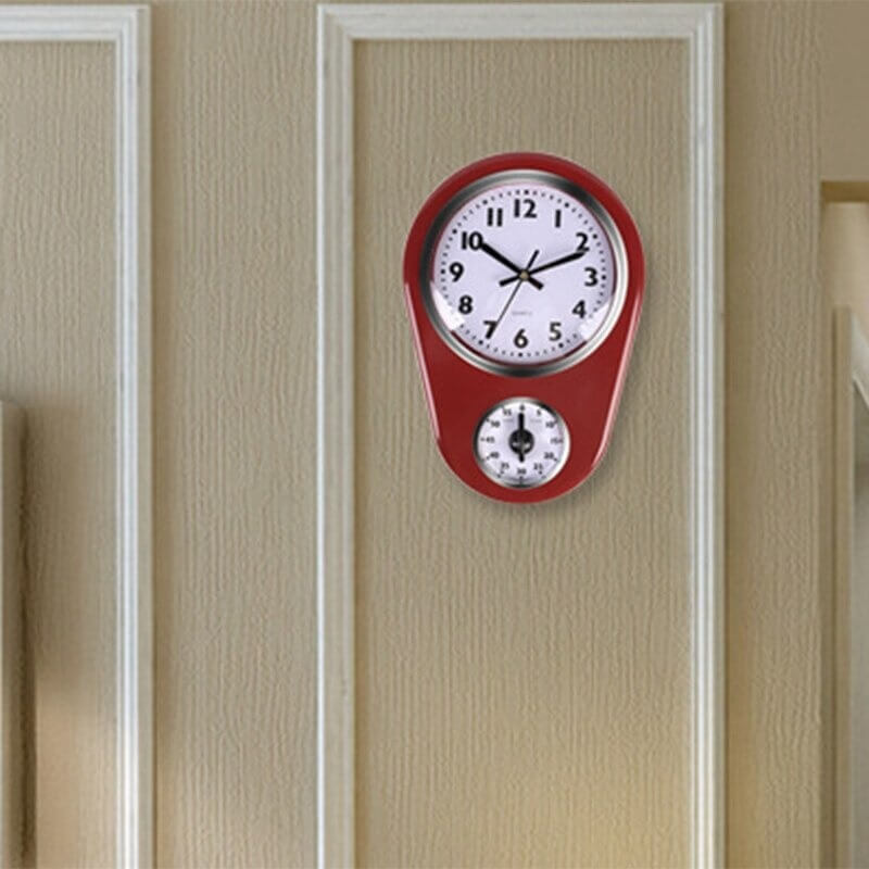horloge murale cuisine avec minuteur decorative