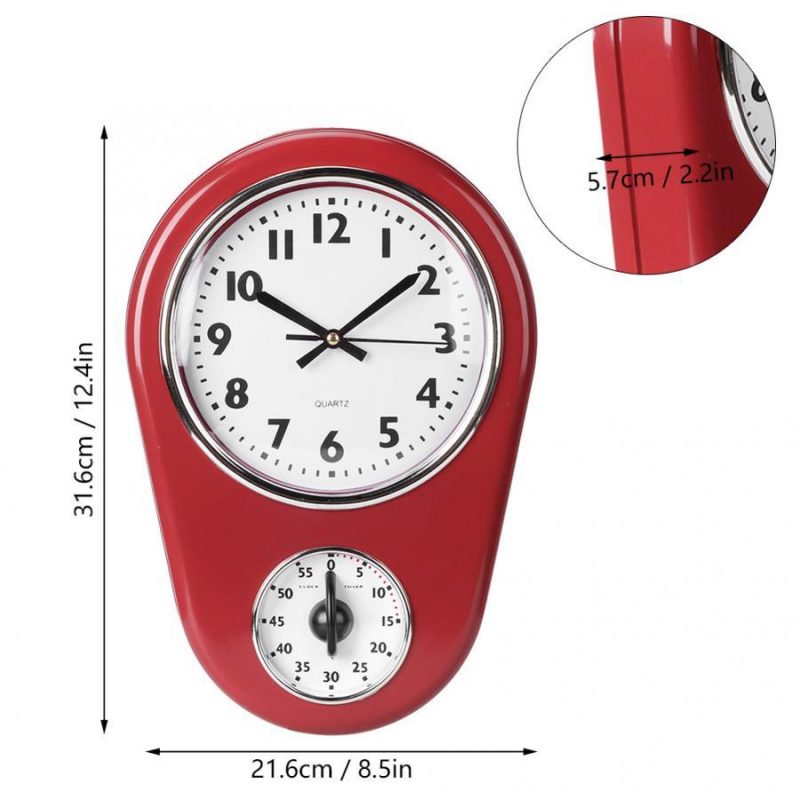 horloge murale cuisine avec minuteur dimention quartz