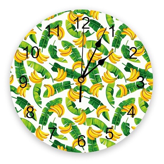 horloge murale cuisine banane fruit decoration interieure