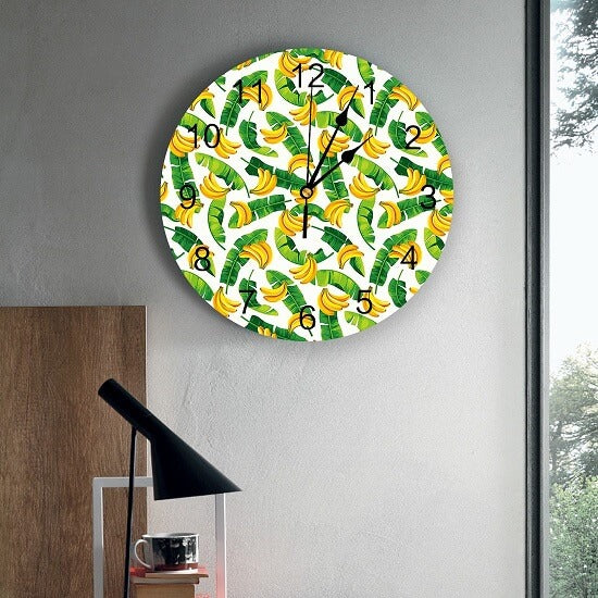 horloge murale cuisine banane fruit decoration interieure mur
