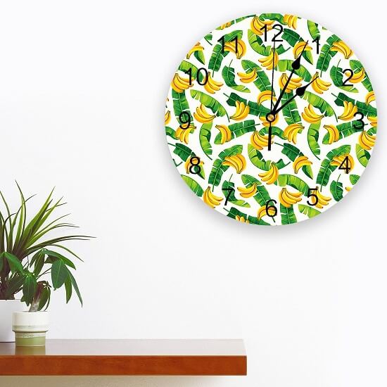horloge murale cuisine banane fruit decoration interieure salon