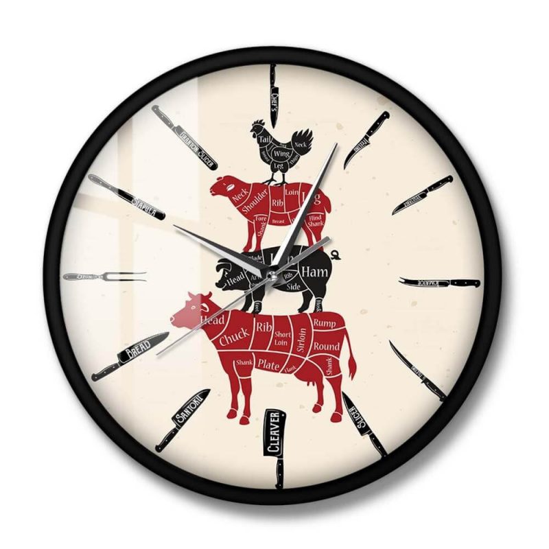horloge murale cuisine boucher