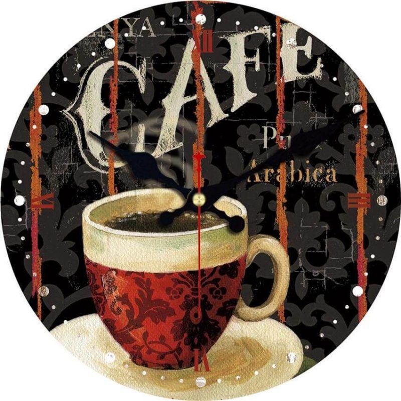 horloge murale cuisine cafe arabica decorative murale