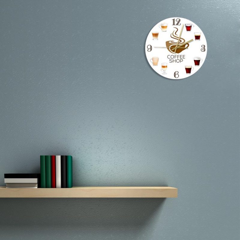 horloge murale cuisine coffee shop tasse cafe deco salon 2