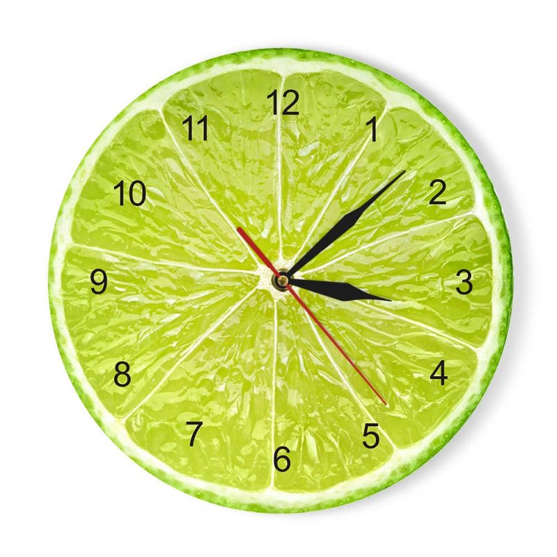 horloge murale cuisine fruit citron vert