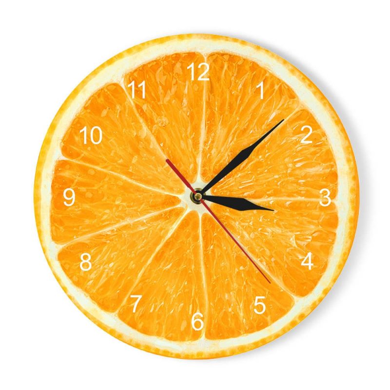 horloge murale cuisine fruit orange