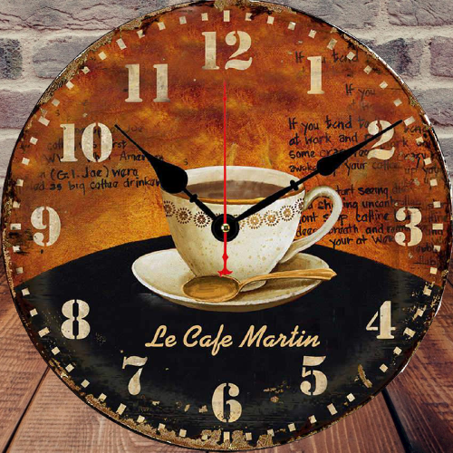 horloge murale cuisine tasse de cafe antique vintage decoration