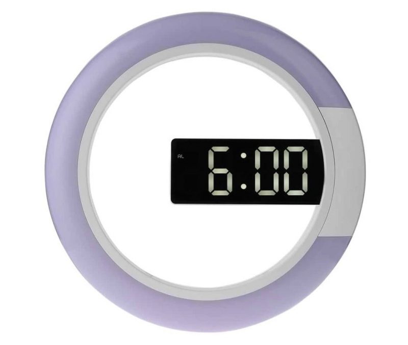 horloge murale design led blanc effet miroir