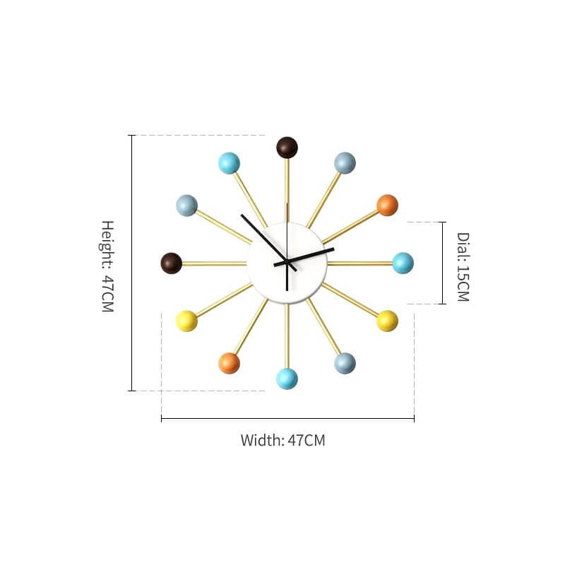 horloge murale design coloree diametre