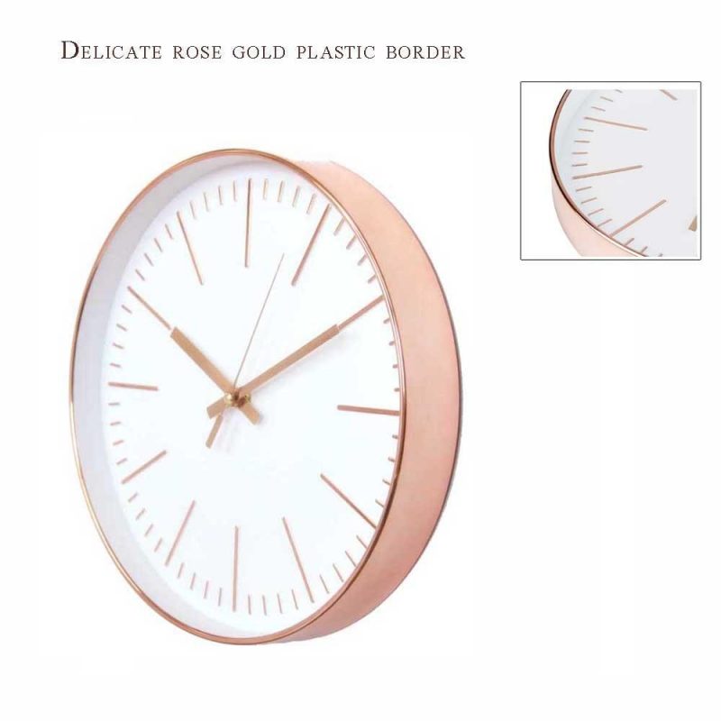 horloge murale design rose gold metal deco
