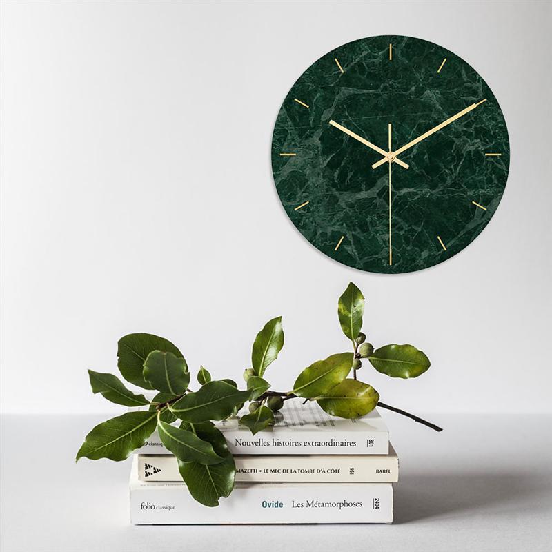 horloge murale design sans chiffre verte decoration bureau