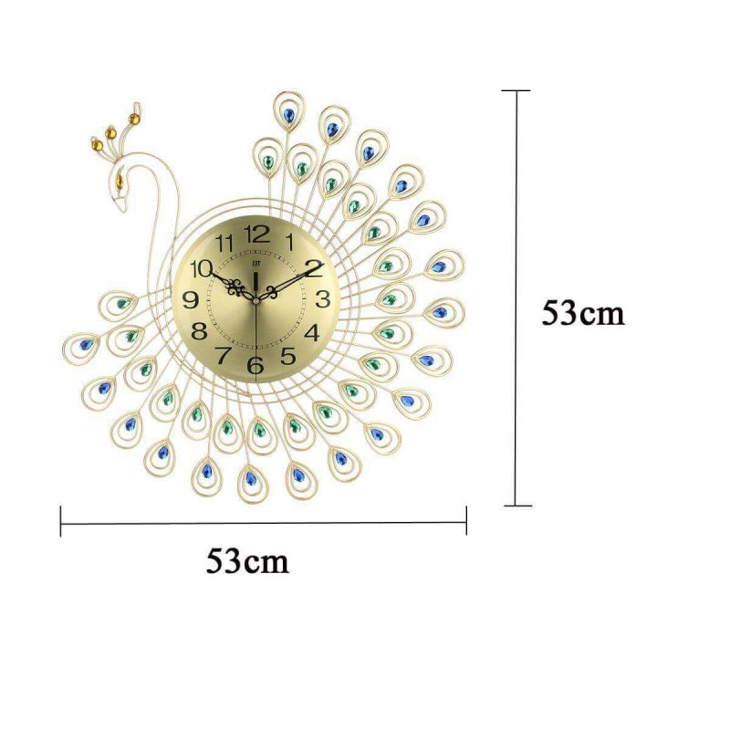 horloge murale design style paon diametre du cadran