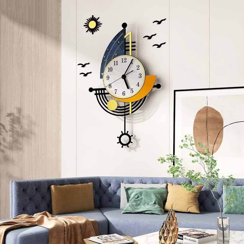 horloge murale moderne design decoratif bateau salon